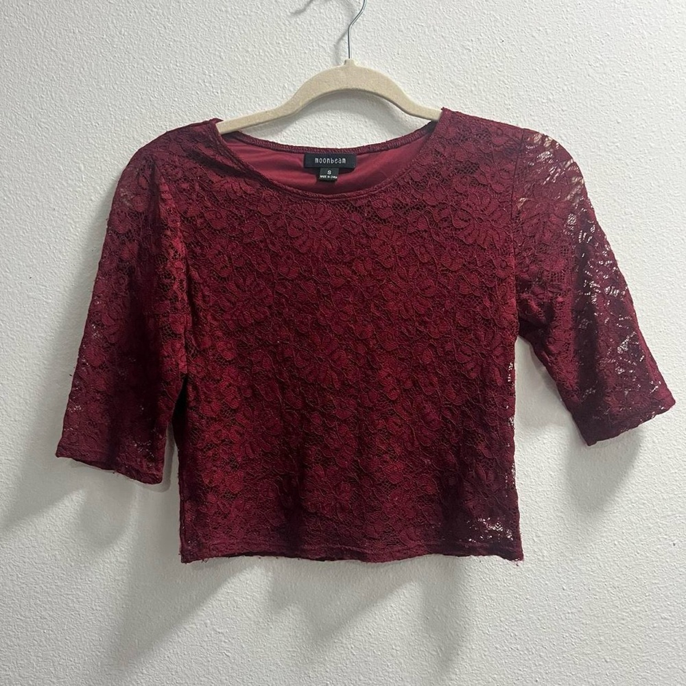 Burgundy lace top